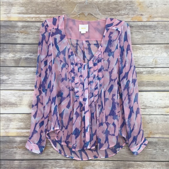 Maeve Tops - Maeve (Anthropologie) Pink Ruffle Blouse